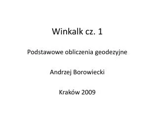 Winkalk cz. 1