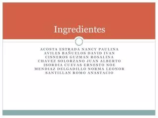 ingredientes