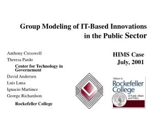 Group Modeling of IT?Based Innovations in the Public Sector