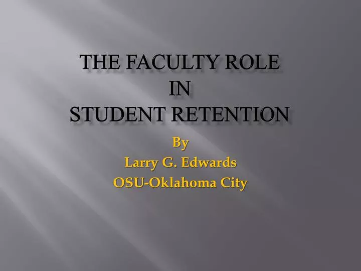 the faculty role in student retention