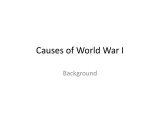 causes of world war i