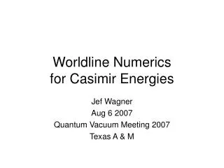 Worldline Numerics for Casimir Energies
