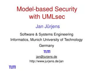 Model-based Security with UMLsec