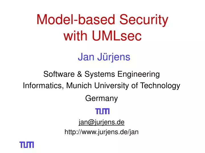 model based security with umlsec