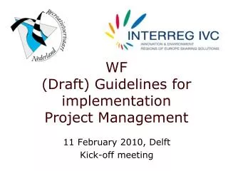 WF (Draft) Guidelines for implementation Project Management