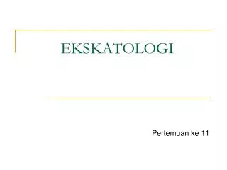 EKSKATOLOGI