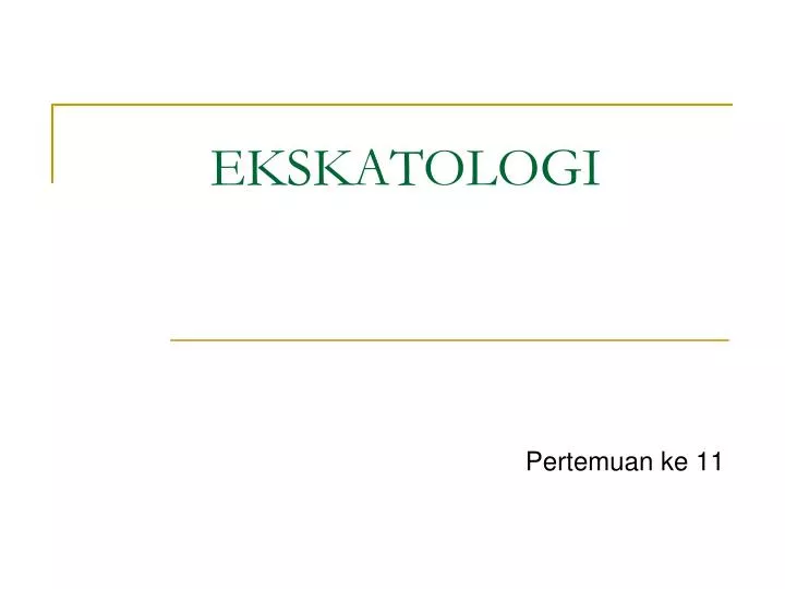 ekskatologi