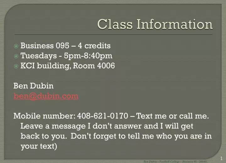 class information
