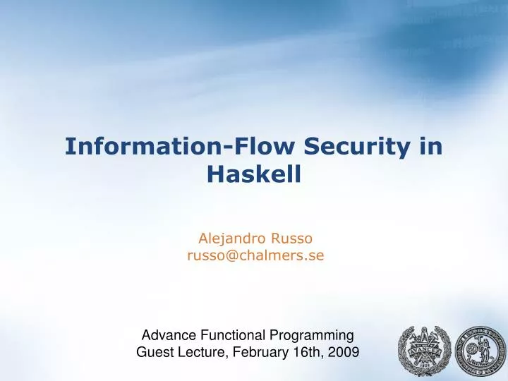 information flow security in haskell