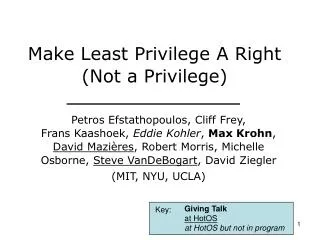 Make Least Privilege A Right (Not a Privilege)