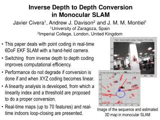 Inverse Depth to Depth Conversion in Monocular SLAM