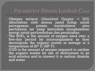 parameter umum limbah cair
