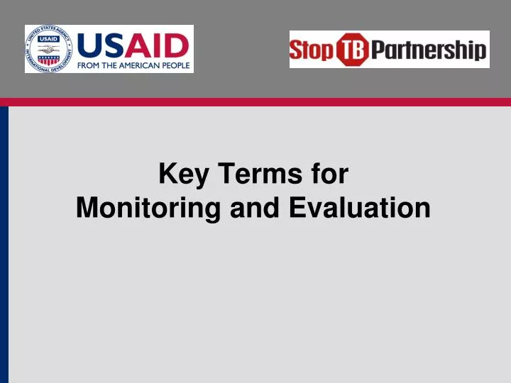 key terms for monitoring and evaluation