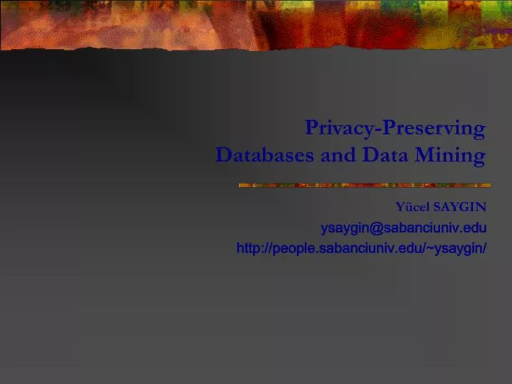 privacy preserving databases and data mining