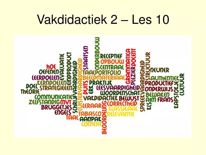 vakdidactiek 2 les 10