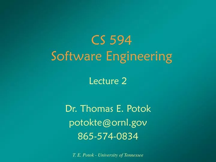 cs 594 software engineering