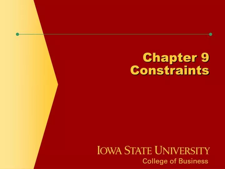 chapter 9 constraints