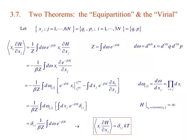 3 7 two theorems the equipartition the virial