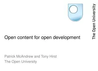 Open content for open development