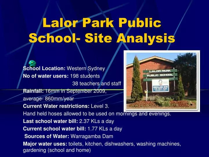 lalor park public school site analysis