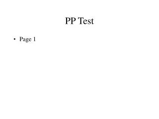 PP Test