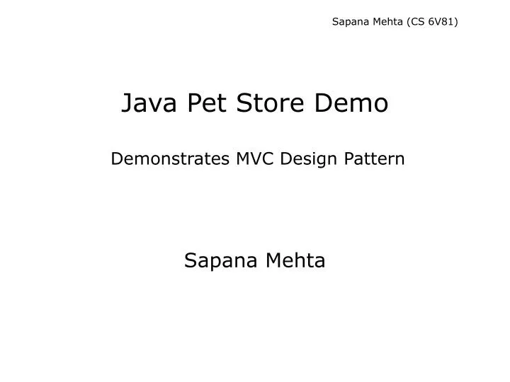 java pet store demo demonstrates mvc design pattern