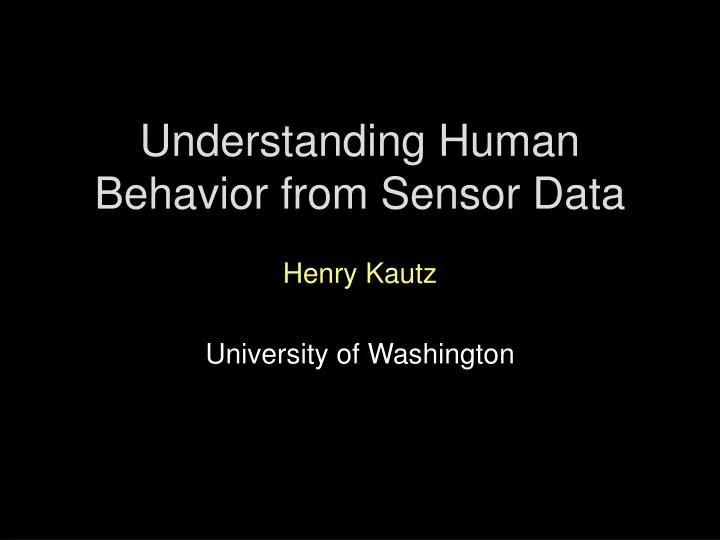understanding human behavior from sensor data