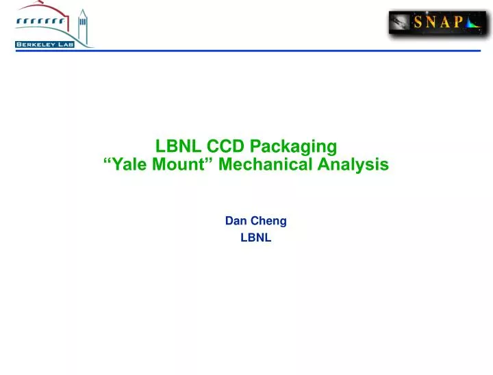 lbnl ccd packaging yale mount mechanical analysis