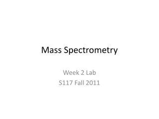 Mass Spectrometry