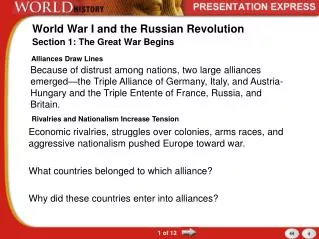 World War I and the Russian Revolution