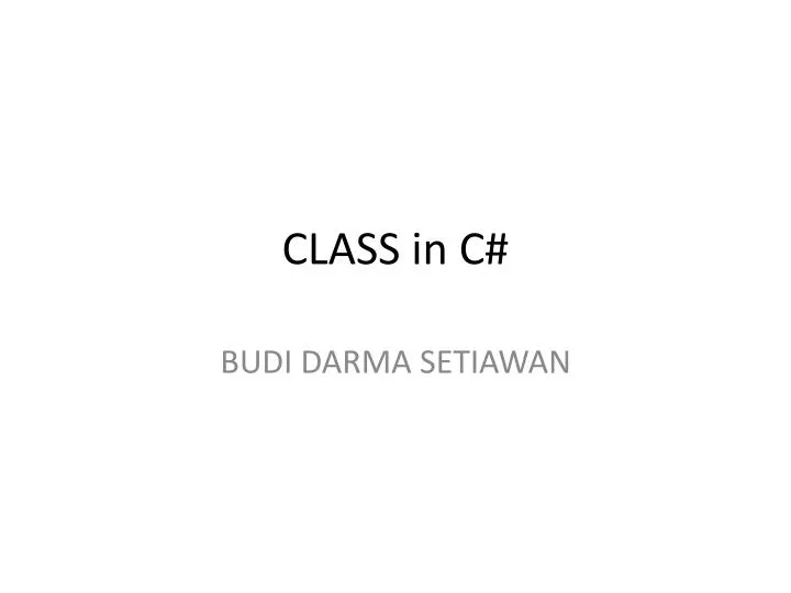 class in c