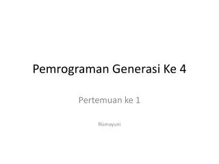 pemrograman generasi ke 4