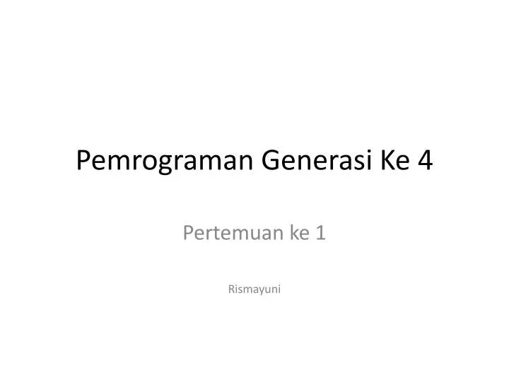 pemrograman generasi ke 4