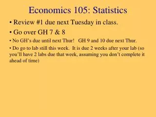 Economics 105: Statistics