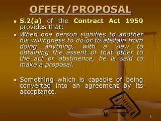 OFFER/PROPOSAL