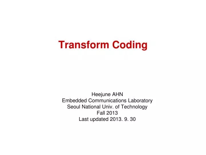 transform coding