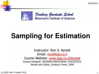 Sampling for Estimation