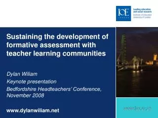 Sustaining the development of formative assessment with teacher learning communities