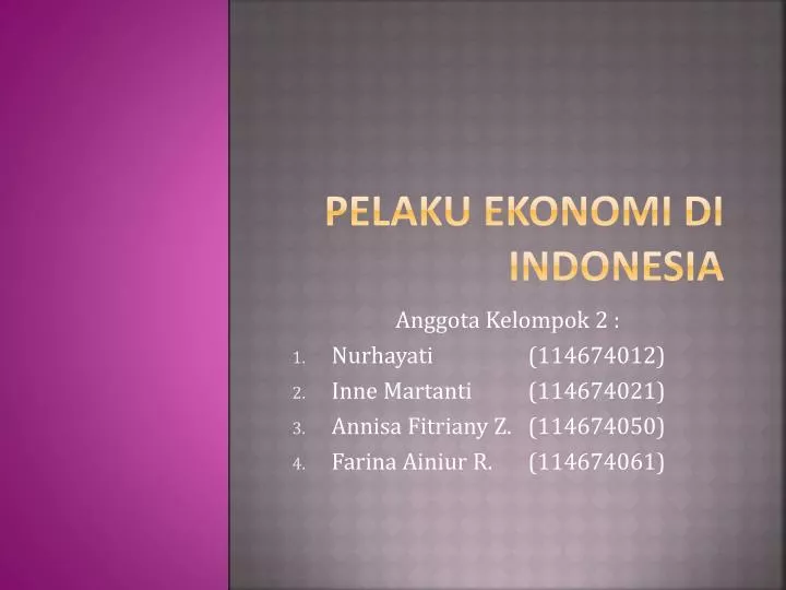 pelaku ekonomi di indonesia