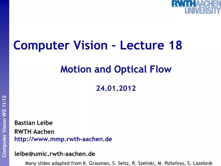computer vision lecture 18