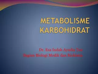 metabolisme karbohidrat