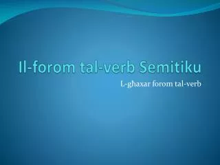 il forom tal verb semitiku