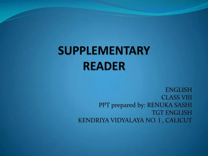 supplementary reader