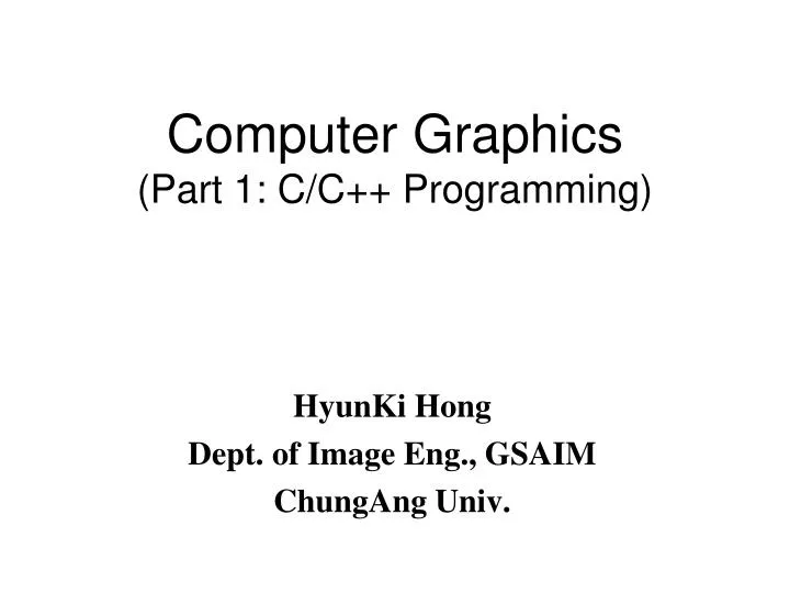 computer graphics part 1 c c programming