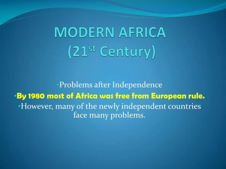 modern africa 21 st century