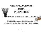 ORGANIZACIONES PARA INGENIEROS MODULO 12 TEORIAS Y PRACTICAS - slide 1