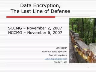Data Encryption, The Last Line of Defense