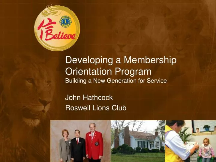 developing a membership orientation program building a new generation for service