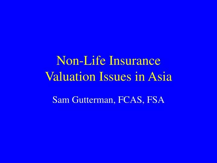 non life insurance valuation issues in asia