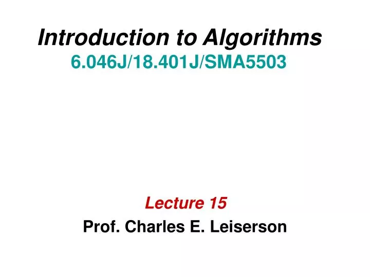 introduction to algorithms 6 046j 18 401j sma5503